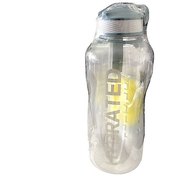 Water Bottle 64oz has Straw BPA Free Drinking Bottle with Time Marker Leakproof - Picture 2 of 3